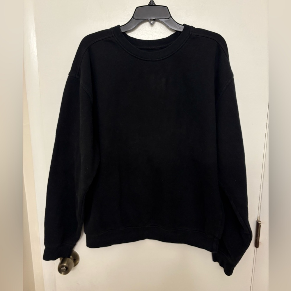 Plain Black Crewneck Sweatshirt NordicTrack Basic Women’s Size Large